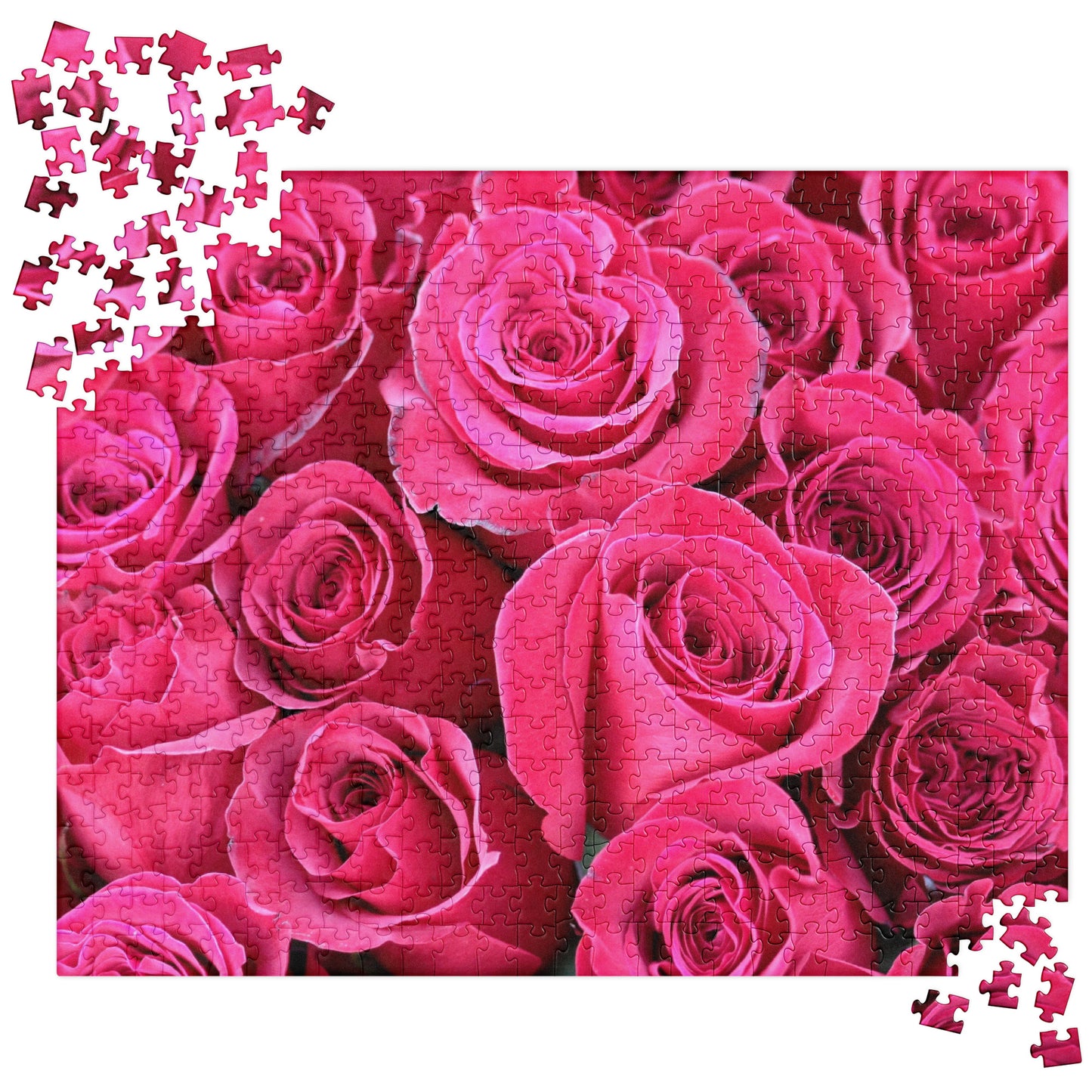 Floral Jigsaw Puzzle: Fuchsia Roses