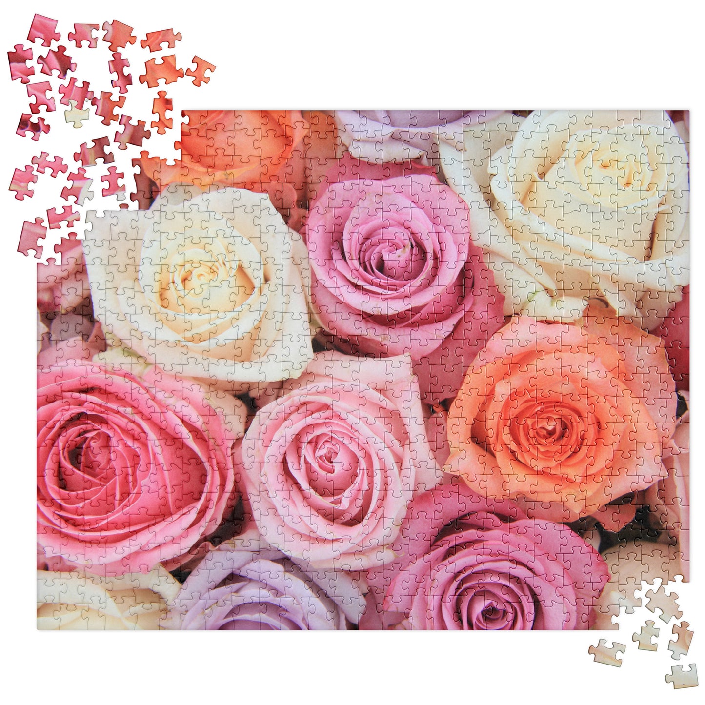 Floral Jigsaw Puzzle: Multi-Color Roses