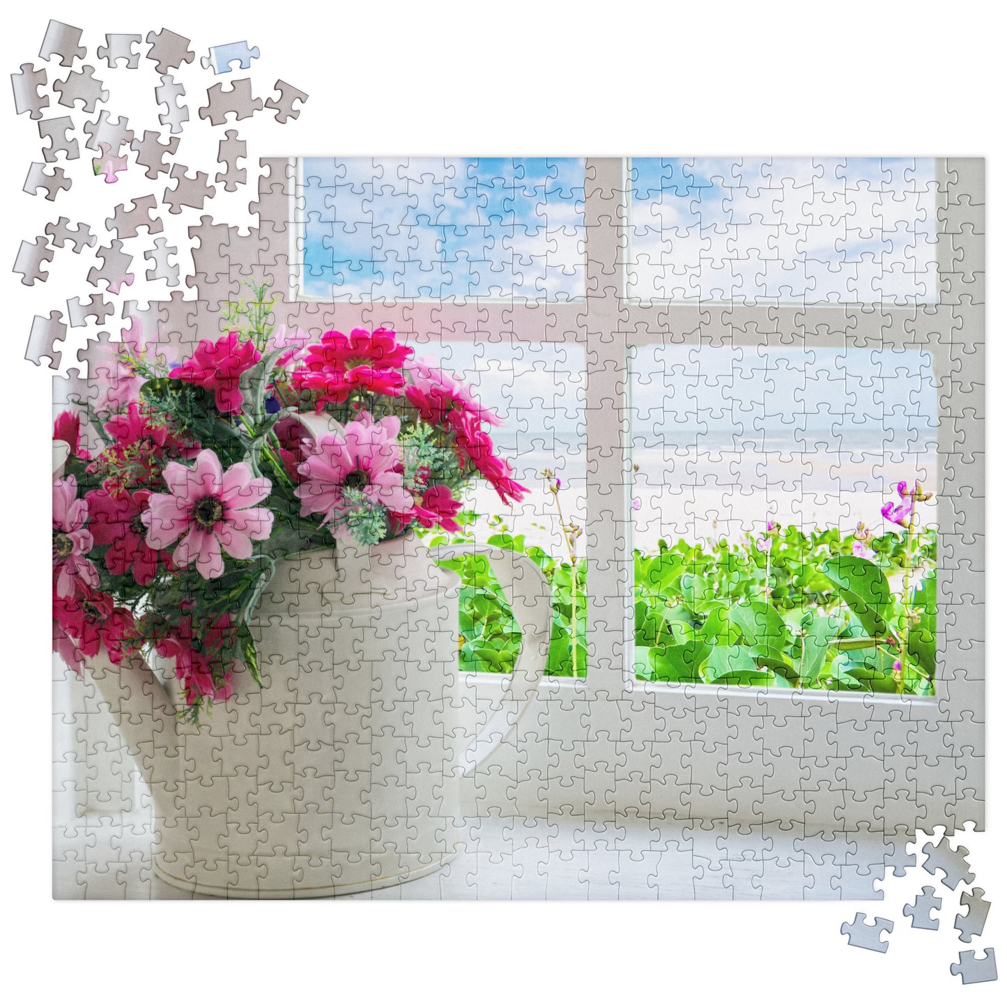 Floral Jigsaw Puzzle: Flowers by the Window