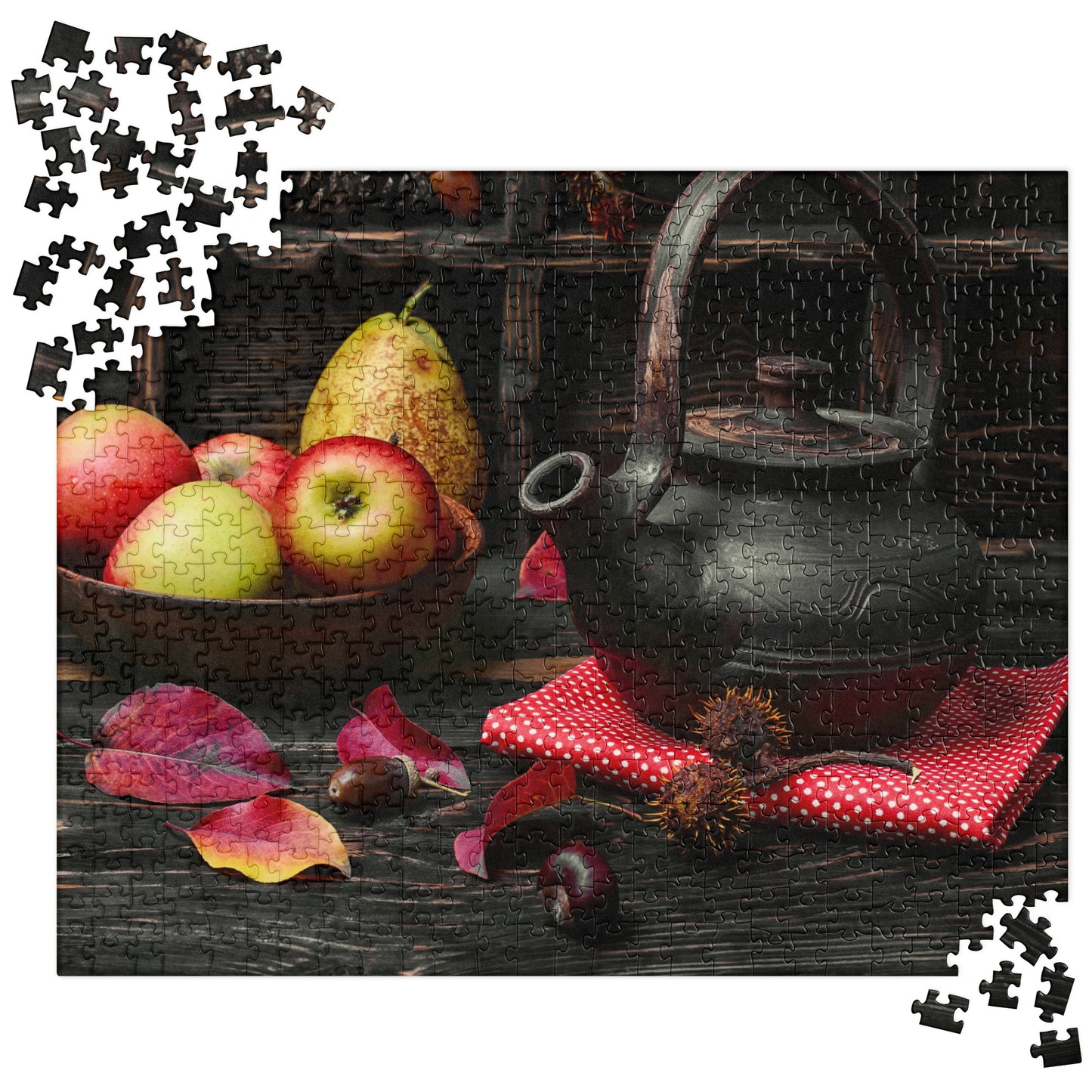 Food Fare Jigsaw puzzle: Apples and Tea Pot
