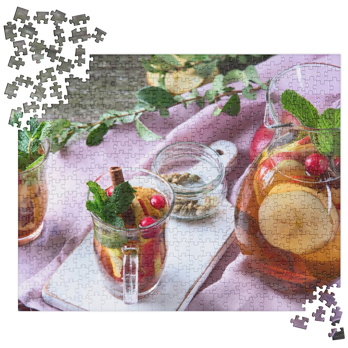 Food Fare Jigsaw puzzle: Apple Cider with Cranberries & Mint