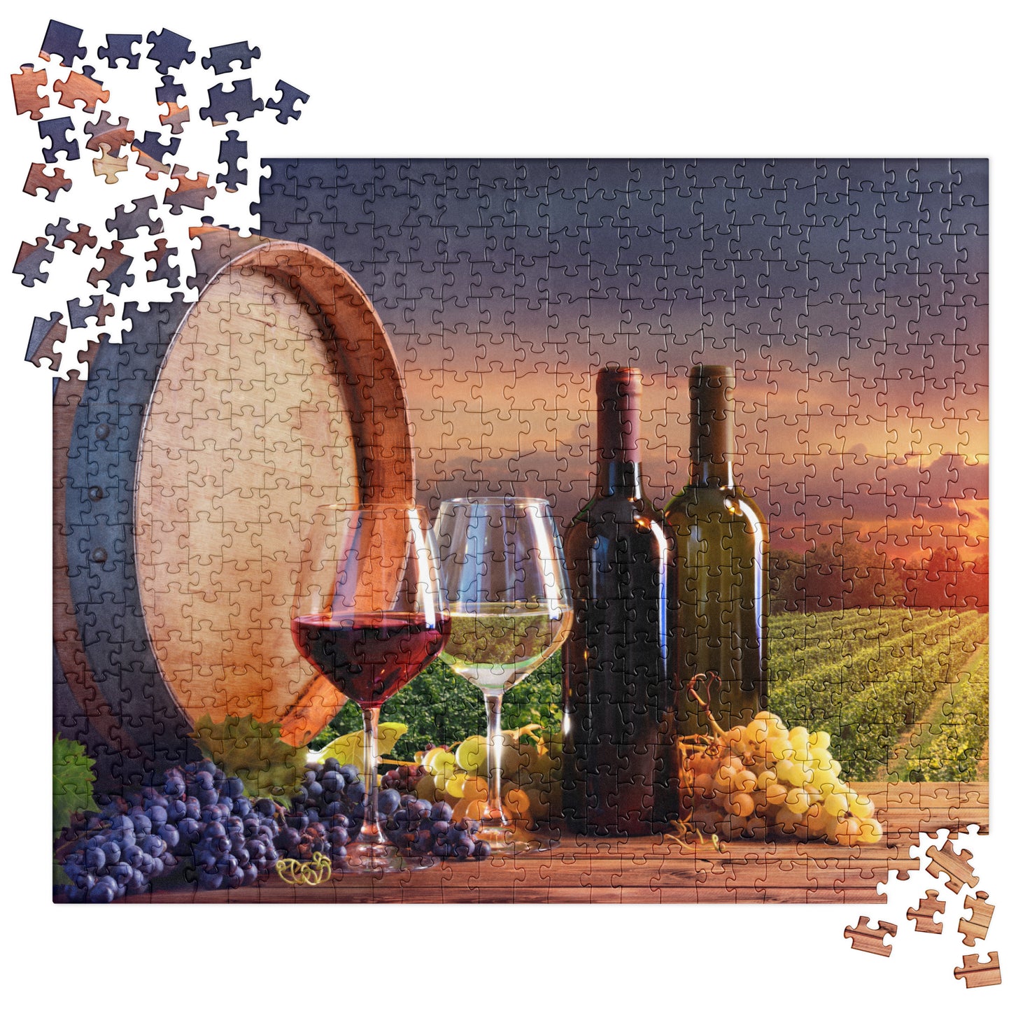 Food Fare Jigsaw puzzle: Vineyard at Sunset