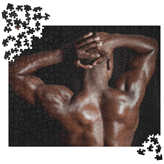 Sensual Jigsaw Puzzle: Muscular Man, Back View