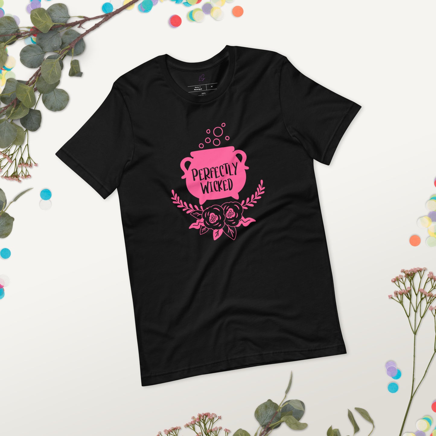 Unisex Tee: Perfectly Wicked (cauldron/pink)