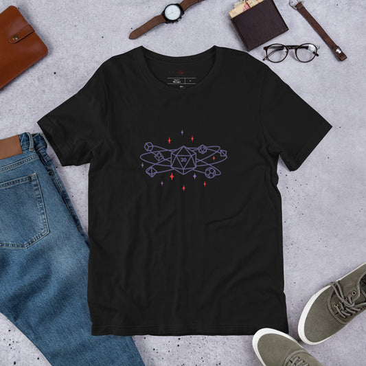 D20 Dice Shirt – Polyhedral Icosahedron RPG Tee on Soft Bella + Canvas 3001 (Unisex)