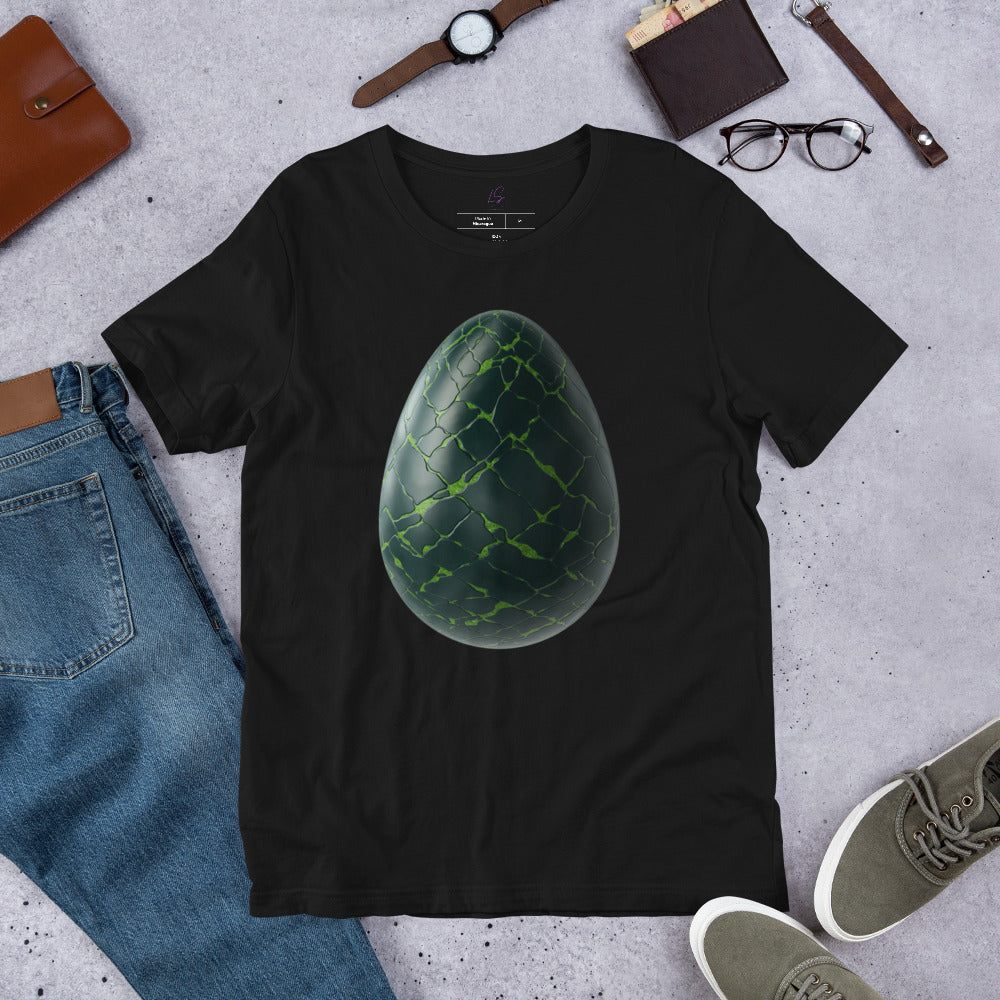 Unisex Tee: Dragon Egg (cracking green)