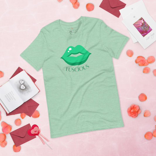 Unisex Tee: Luscious Lips (green)