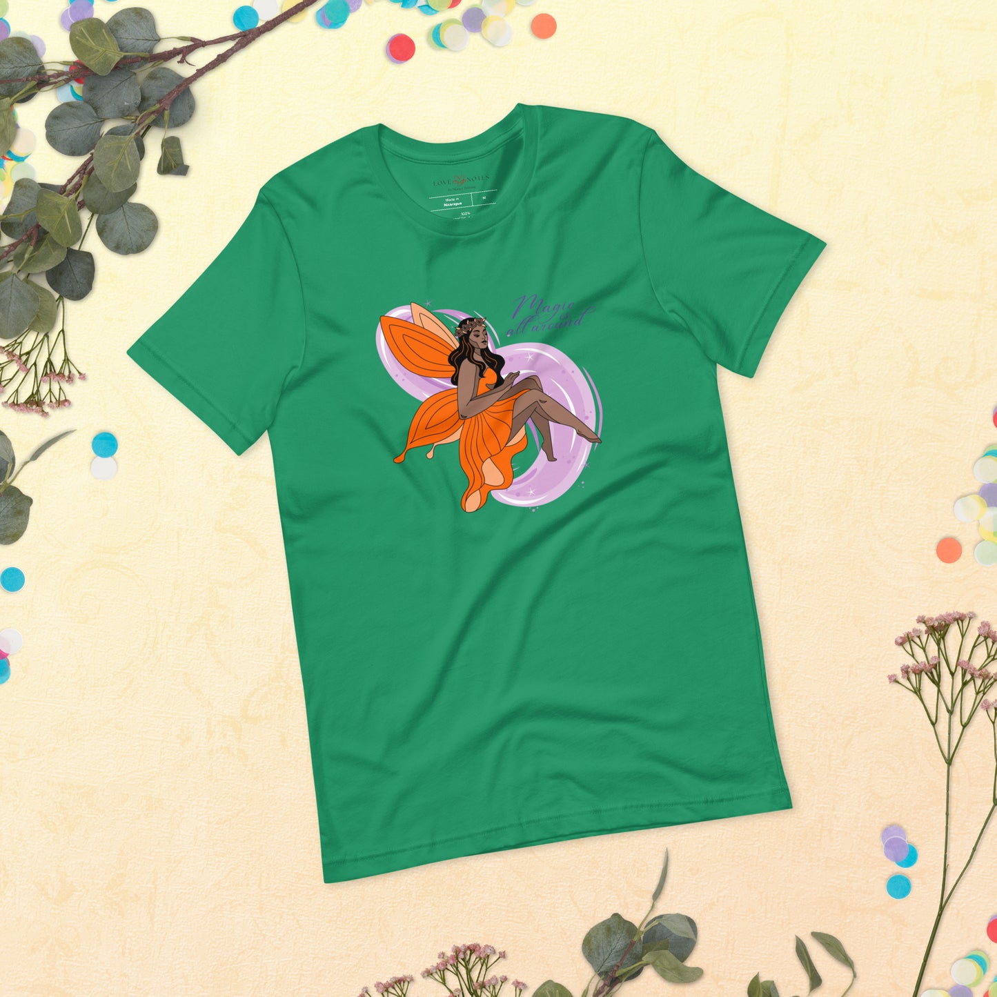 Unisex Tee: Orange Fairy | Magic is All Around