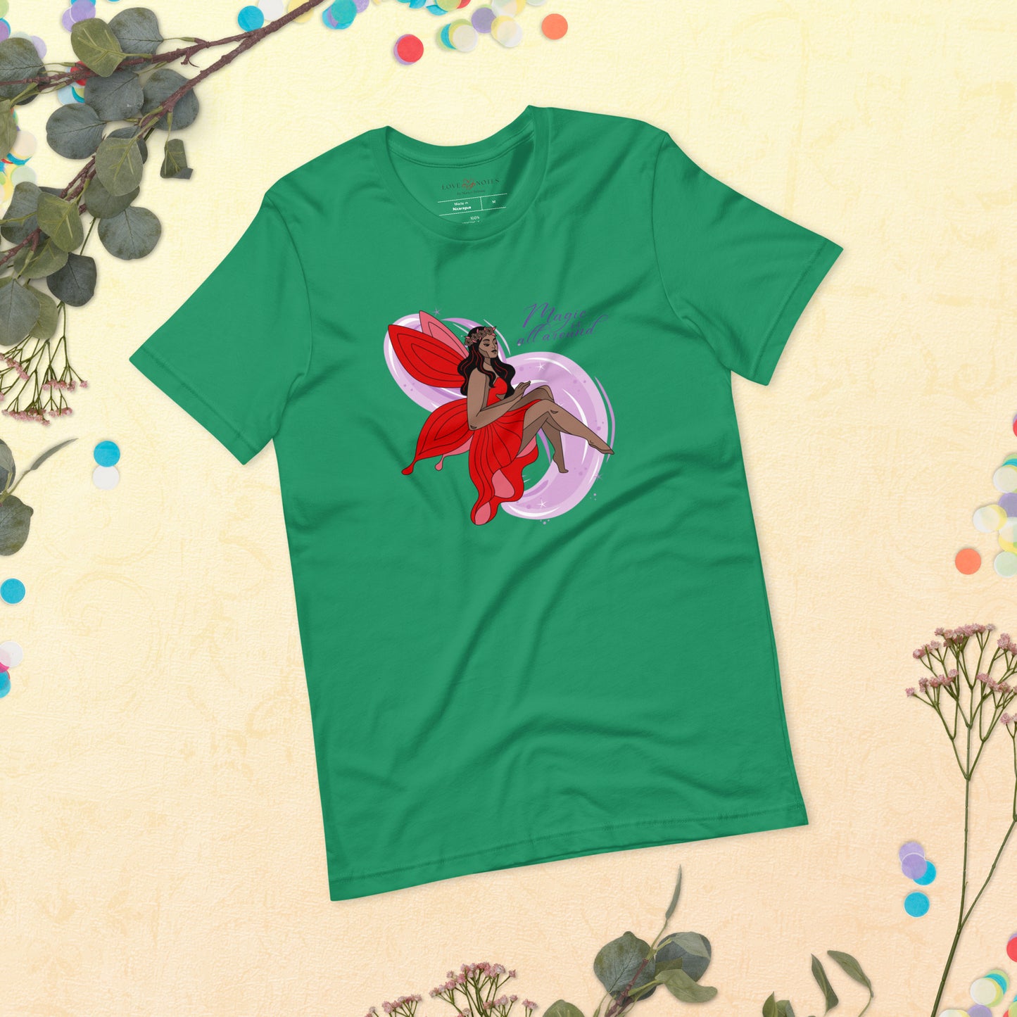 Unisex Tee: Red Fairy | Magic is All Around