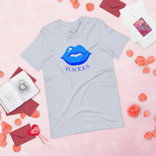 Unisex Tee: Luscious Lips (blue)