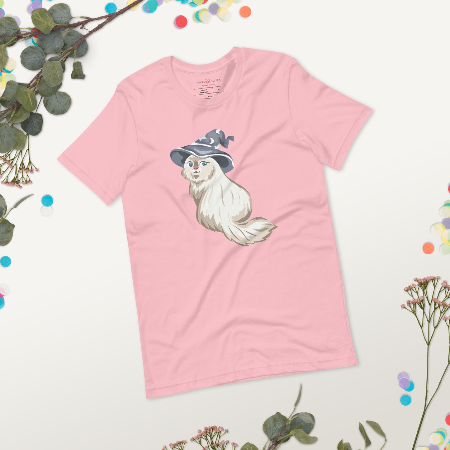 Unisex Tee: Fluffy Witch Cat