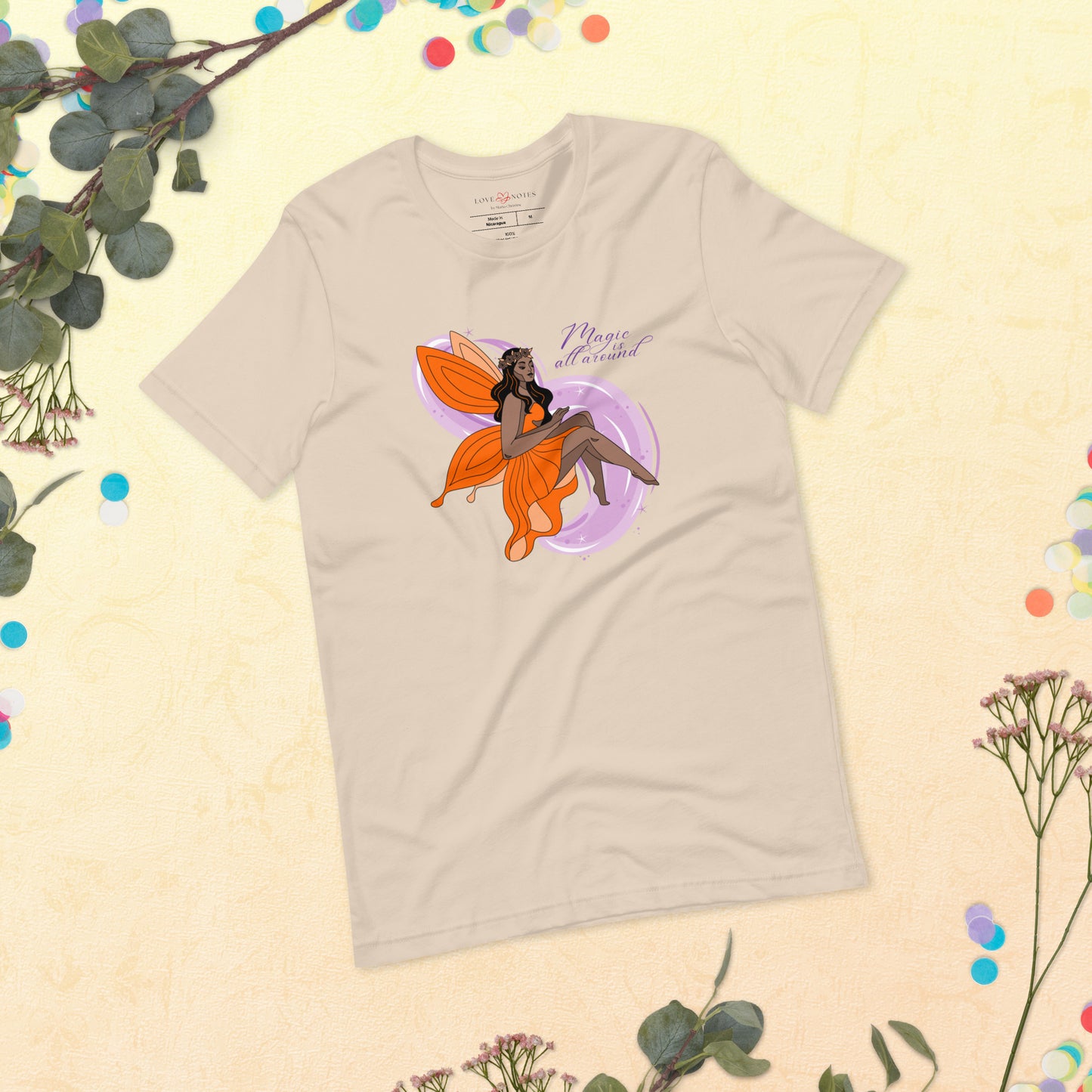 Unisex Tee: Orange Fairy | Magic is All Around