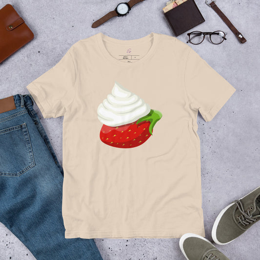 Unisex Tee: Strawberry & Whipped Cream