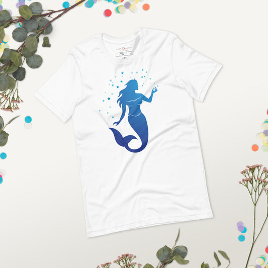 Unisex Tee: Blue Gradient Mermaid