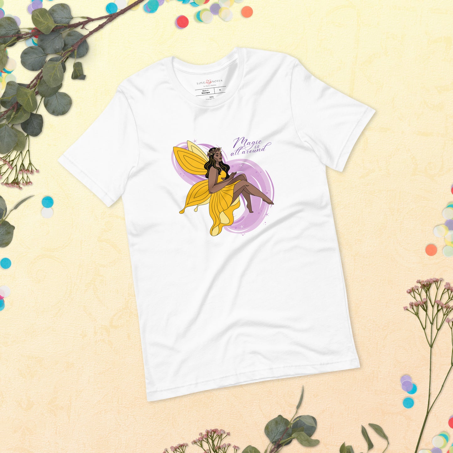 Unisex Tee: Yellow Fairy | Magic is All Around