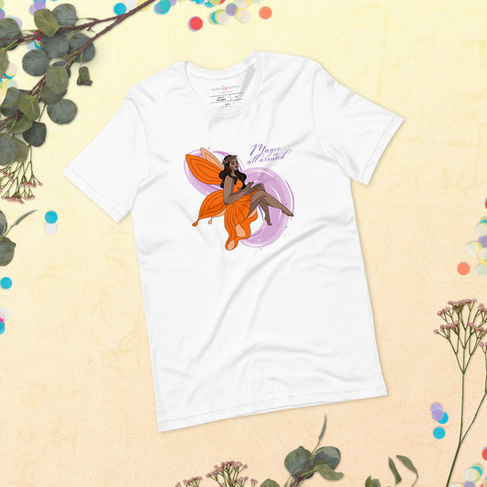 Unisex Tee: Orange Fairy | Magic is All Around