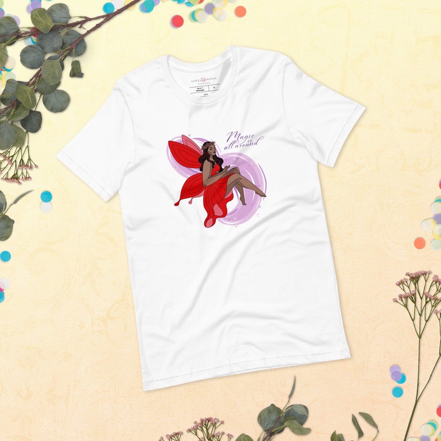 Unisex Tee: Red Fairy | Magic is All Around