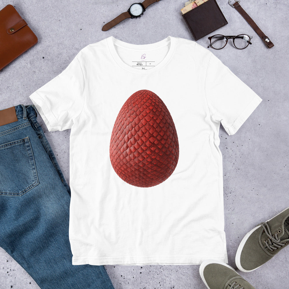 Unisex Tee: Dragon Egg (red scales)