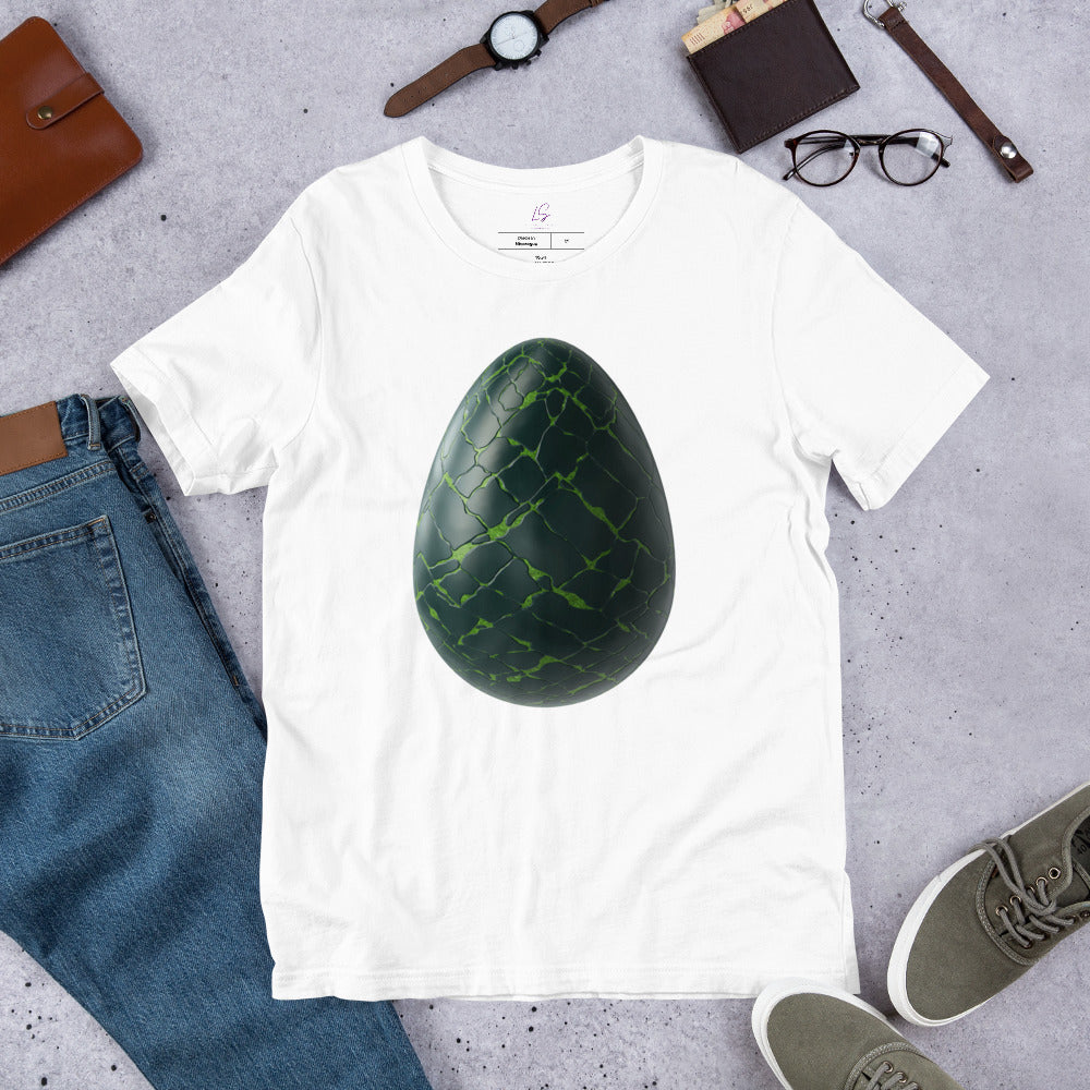 Unisex Tee: Dragon Egg (cracking green)